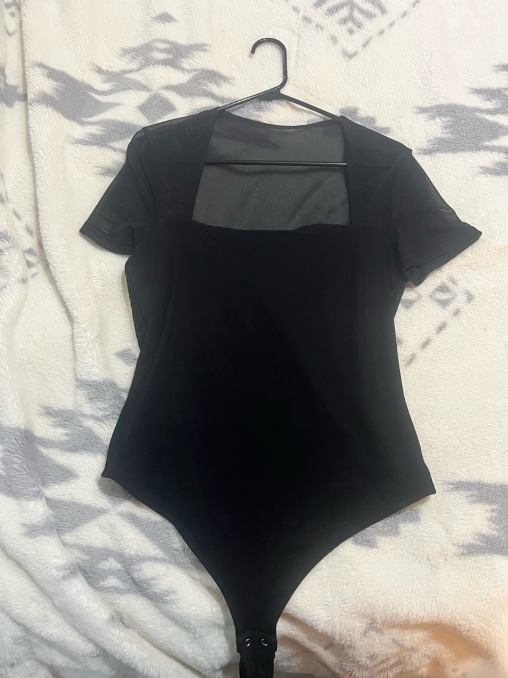 Mesh Square-Neck Bodysuit